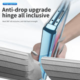 For Samsung Galaxy Z Fold4 5G Magnetic Phone Case With Holder - Plating Finish - Blue