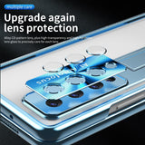 For Samsung Galaxy Z Fold4 5G Magnetic Phone Case With Holder - Plating Finish - Blue