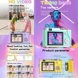 Retro Kids Camera With Dual-Lens 4K Hd Ccd - 2.4 Inch - Pink - Close-Up Angle
