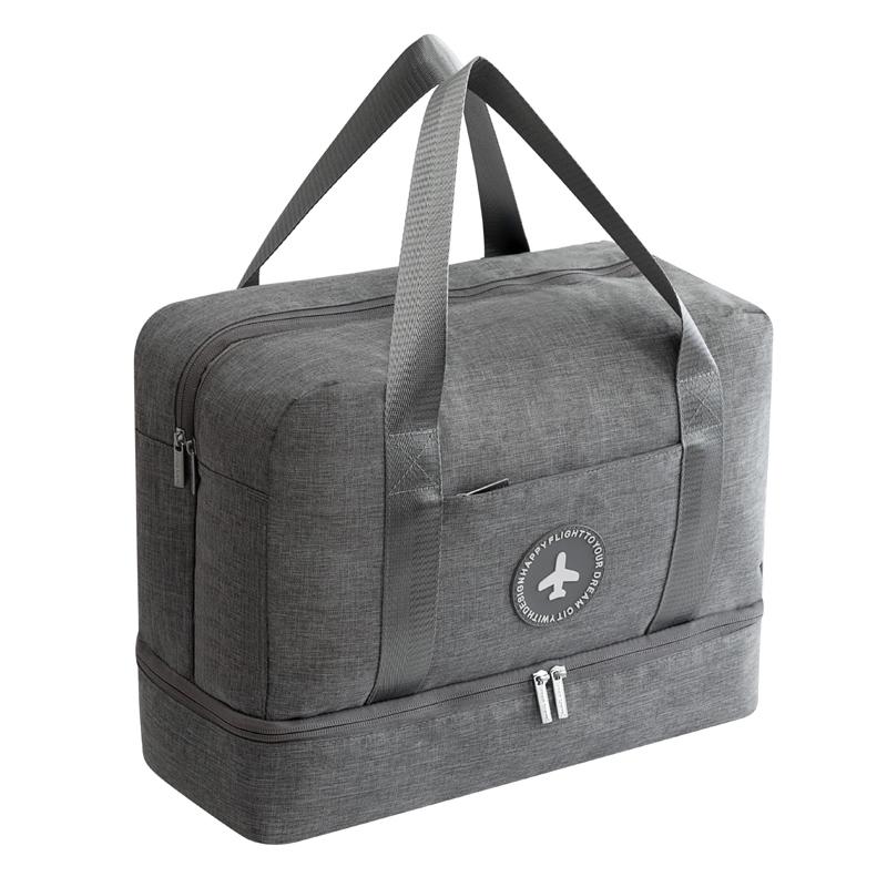 Travel-ready Waterproof Beach Bag with Double Layer Design - Black