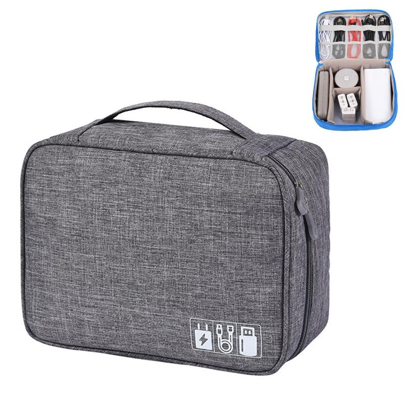 Versatile Cationic Digital Storage Bag for Data Cables - Wine Red
