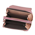 Large Capacity Shoulder Bag With Double Zipper - Dark Pink