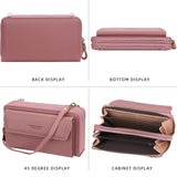 Large Capacity Shoulder Bag With Double Zipper - Dark Pink - Close-Up Angle