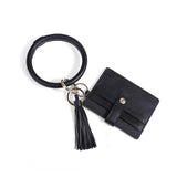 Pu Leather Wrist Ring Key Chain Coin Purse Black - Black Snake - Extra Image