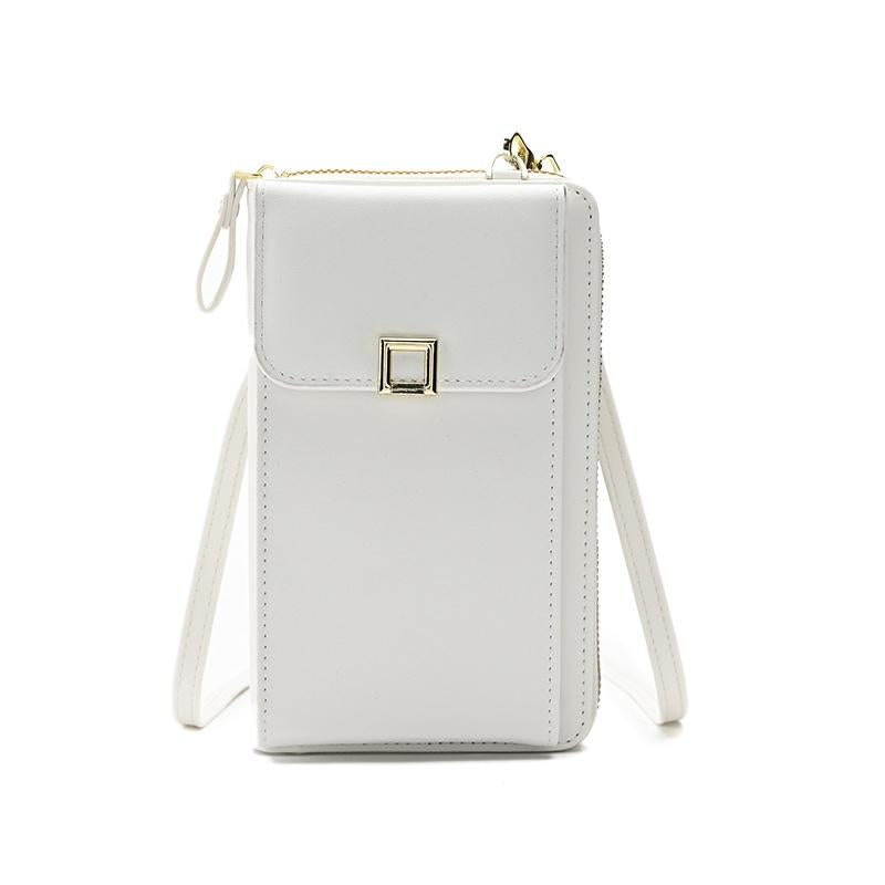 Women Cross Body Phone Purse With Long Strap - Apricot