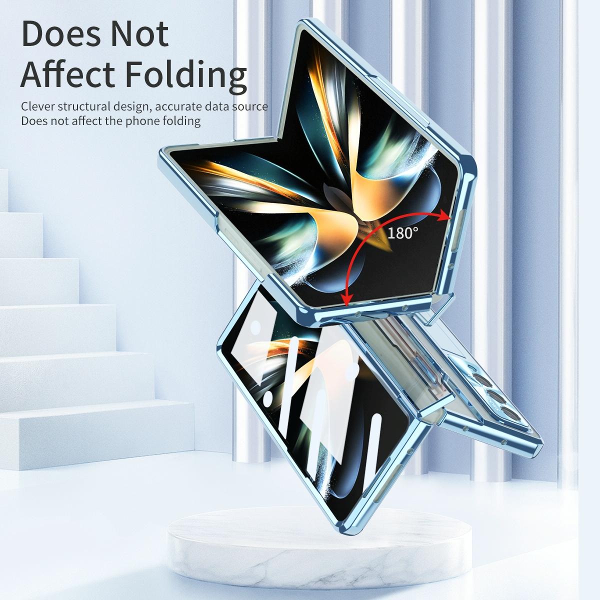 For Samsung Galaxy Z Fold4 5G Phantom Series Folding Case - Blue