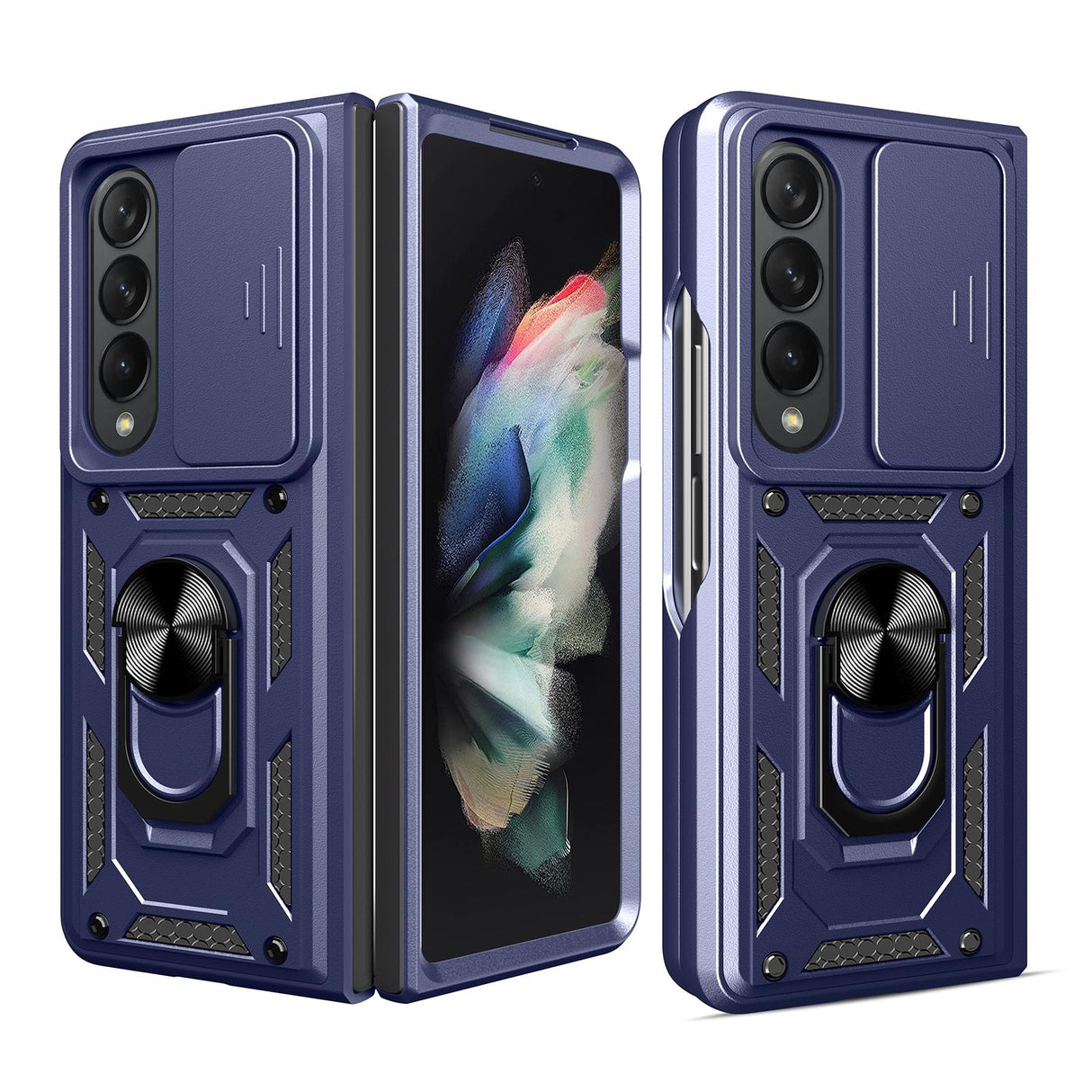 For Samsung Galaxy Z Fold4 5G Tpu Pc Case With Sliding Camera Cover - Gold