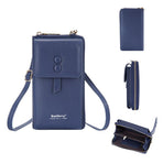 Adjustable Crossbody Phone Bag With Multi Card Slots - Claret