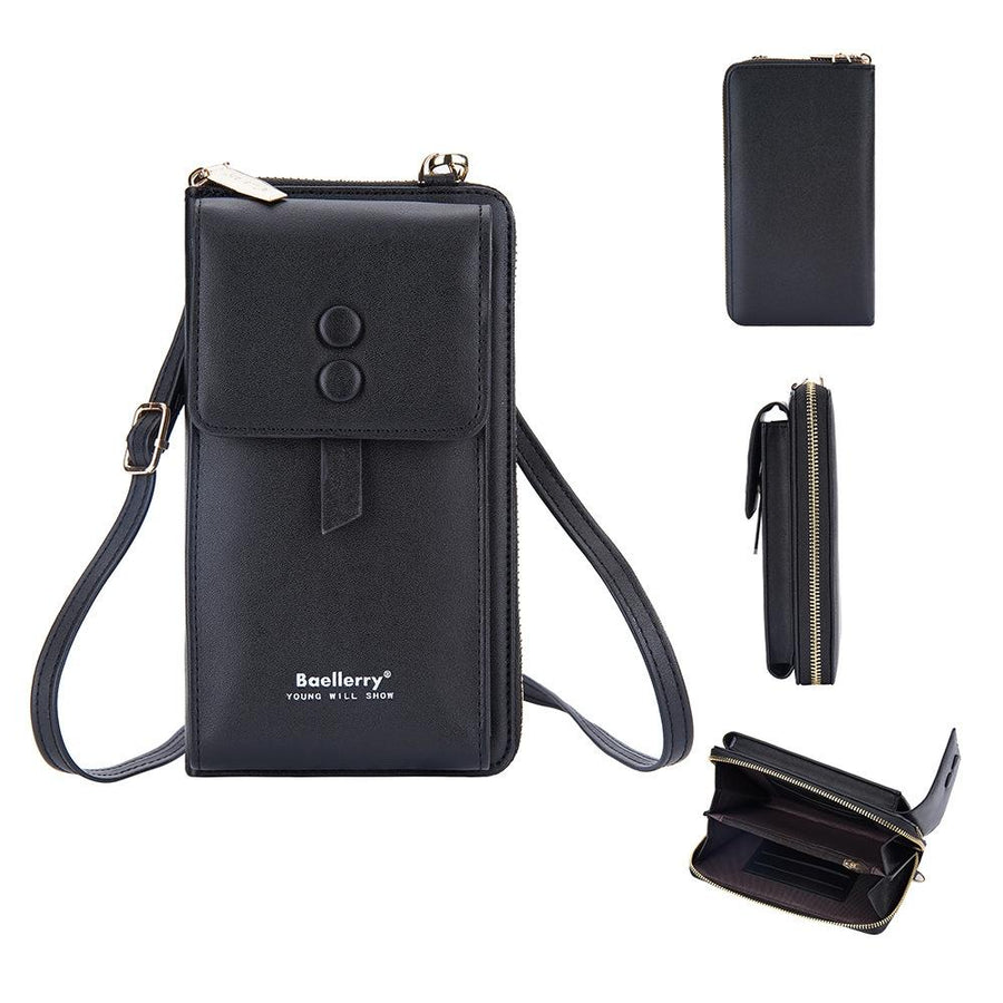 Adjustable Crossbody Phone Bag With Multi Card Slots - Claret