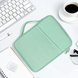 Leather Portable Bag with Cloth Texture - White