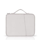 Leather Portable Bag with Cloth Texture - White