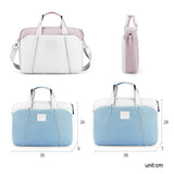 Computer Handheld Messenger Bag for Apple Macbook / Huawei / Xiaomi / Basne - Ladder Tape Light Blue + Gray Pu Power Package