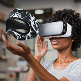 Breathable Vr Eye Mask - Sweatproof - Black White Flower