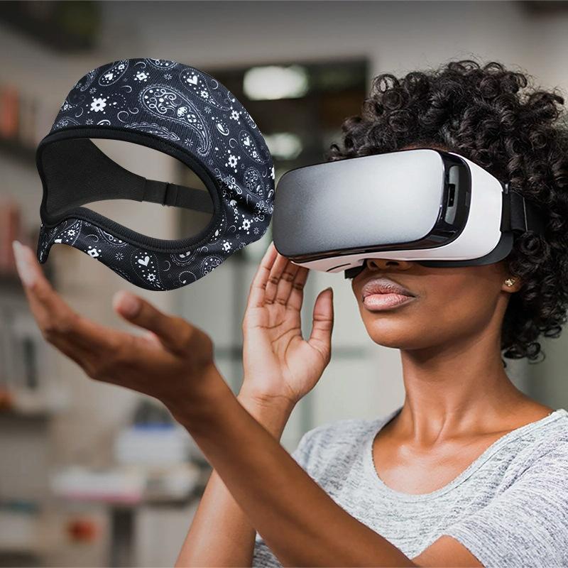 Breathable Vr Eye Mask - Sweatproof - Black White Flower