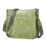 Leopard Print Waterproof Crossbody Tote Bag - Grey - Low Angle