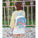 Mini Clear Kids Backpack with Bow - Perfect for School - Black Pink