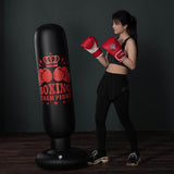 Adult Inflatable Vertical Boxing Column - 1.6M Non-Tumbler Sandbag - Boxer - Low Angle