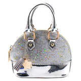 Mini Leather Shoulder Bag For Girls Cute & Compact - Silver