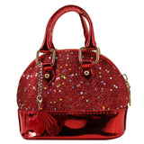 Mini Leather Shoulder Bag For Girls Cute & Compact - Silver - Front View