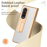 For Samsung Galaxy Z Fold4 5G Premium Litchi Leather Hinged Phone Case - With Pen - Black