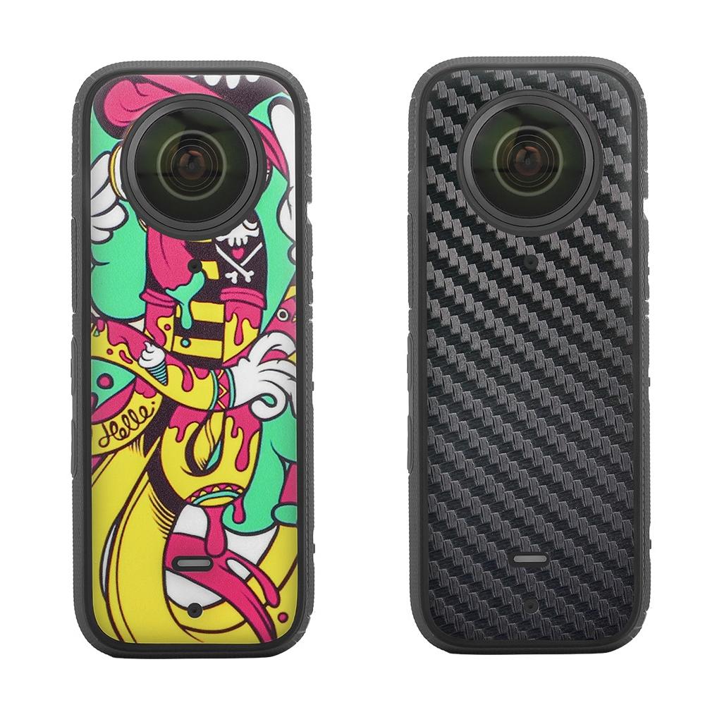 Protective Film Stickers for Dji Insta360 X3 Panoramic Camera - Bulls + Brushed Red