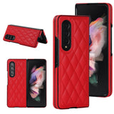 For Samsung Galaxy Z Fold4 5G Foldable Microfiber Phone Case - Rhombic Design - Pink - Extra Image