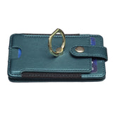 Metal Ring Card Bag Sticker For Mobile Phones - Blue - Extra Image