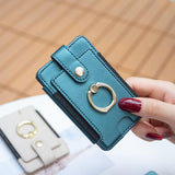 Metal Ring Card Bag Sticker For Mobile Phones - Blue