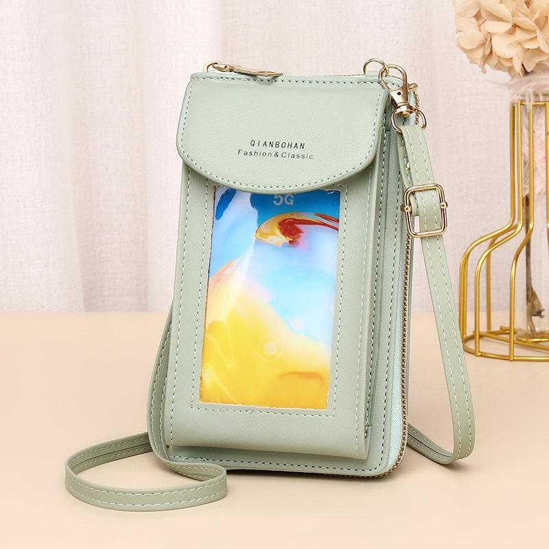 Women Touch Screen Shoulder Bag For Mobile Phones - Light Blue