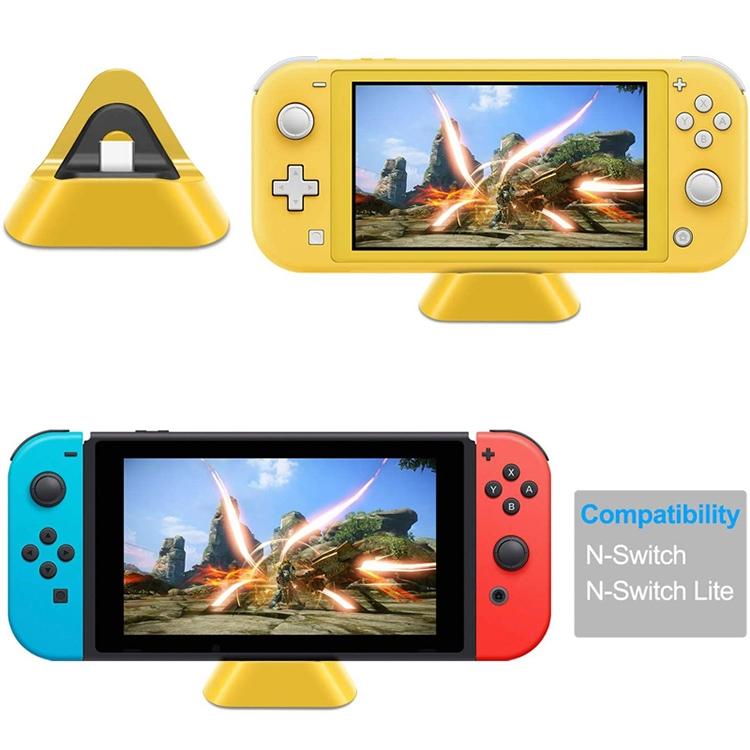 2-pack Portable Triangle Charger for Nintendo Switch / Lite - Coral Red