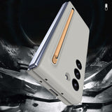 For Samsung Galaxy Z Fold4 5G Enhanced Shockproof Phone Case - Pen Design - Black - Close-Up Angle