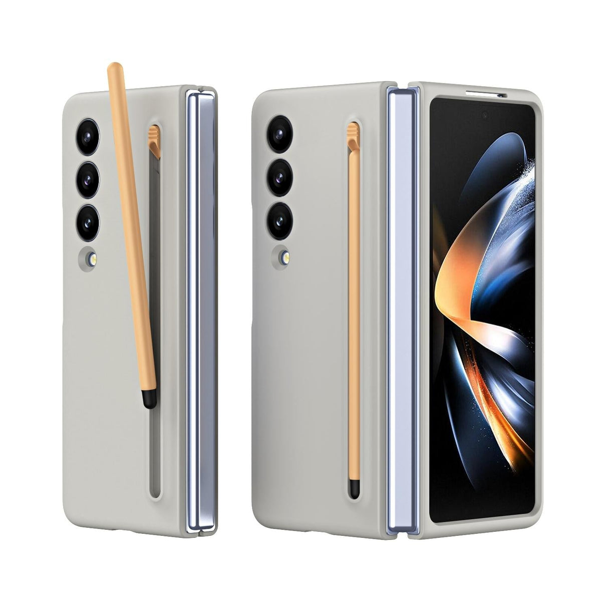 For Samsung Galaxy Z Fold4 5G Enhanced Shockproof Phone Case - Pen Design - Black