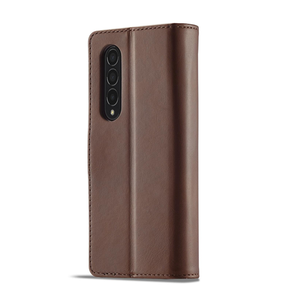 For Samsung Galaxy Z Fold4 5G Calf Leather Phone Case - Yellow