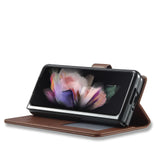 For Samsung Galaxy Z Fold4 5G Calf Leather Phone Case - Yellow