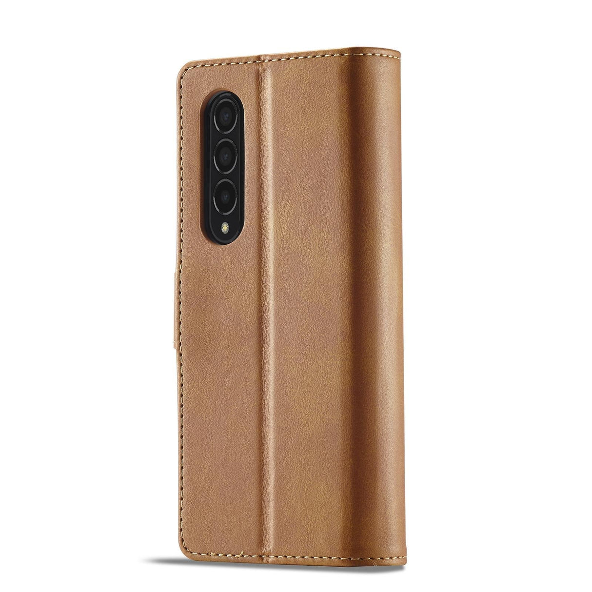 For Samsung Galaxy Z Fold4 5G Calf Leather Phone Case - Yellow