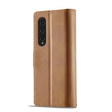 For Samsung Galaxy Z Fold4 5G Calf Leather Phone Case - Yellow