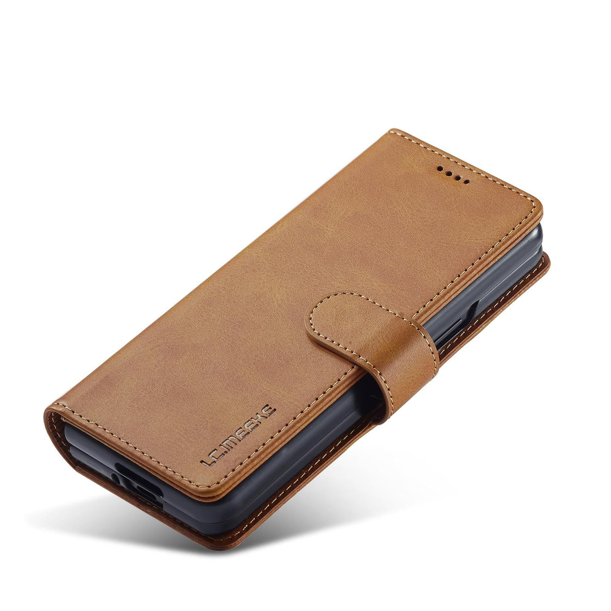 For Samsung Galaxy Z Fold4 5G Calf Leather Phone Case - Yellow