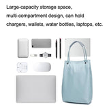 Medium Apple Macbook Shoulder / Messenger Bag - Handheld - Navy+Black Pu Power Bag - Close-Up Angle