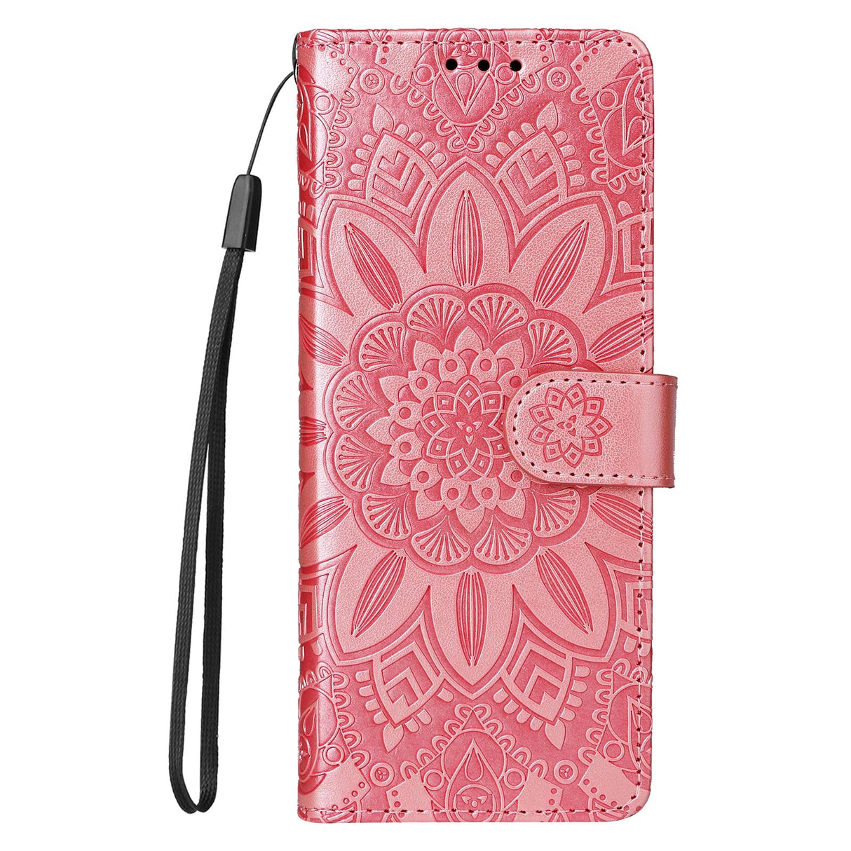 For Samsung Galaxy Z Fold4 5G Sunflower Embossed Leather Phone Case - Rose Gold