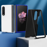 For Samsung Galaxy z Fold4 5G Smooth Skin Phone Case with Big Hole Fuel Injection - Purple - Top-Down View