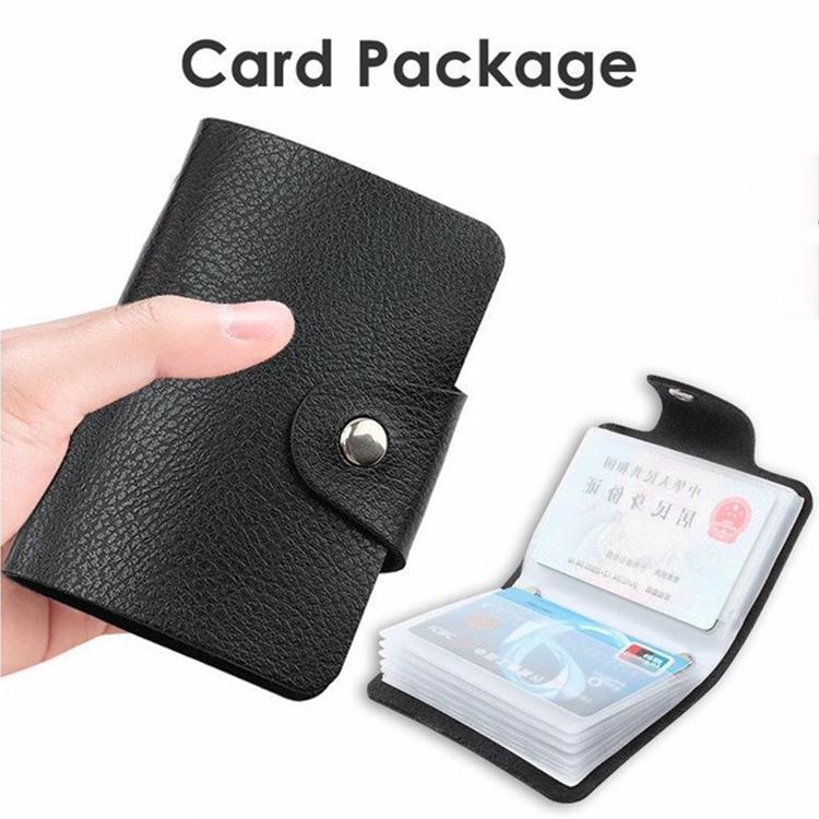3 Pcs Upgraded Card Bag Transparent Business Card Holder With 12 Slots - Black