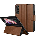 For Samsung Galaxy z Fold4 5G Magnetic Snap Leather Flip Case - All-inclusive - Blue - Front View