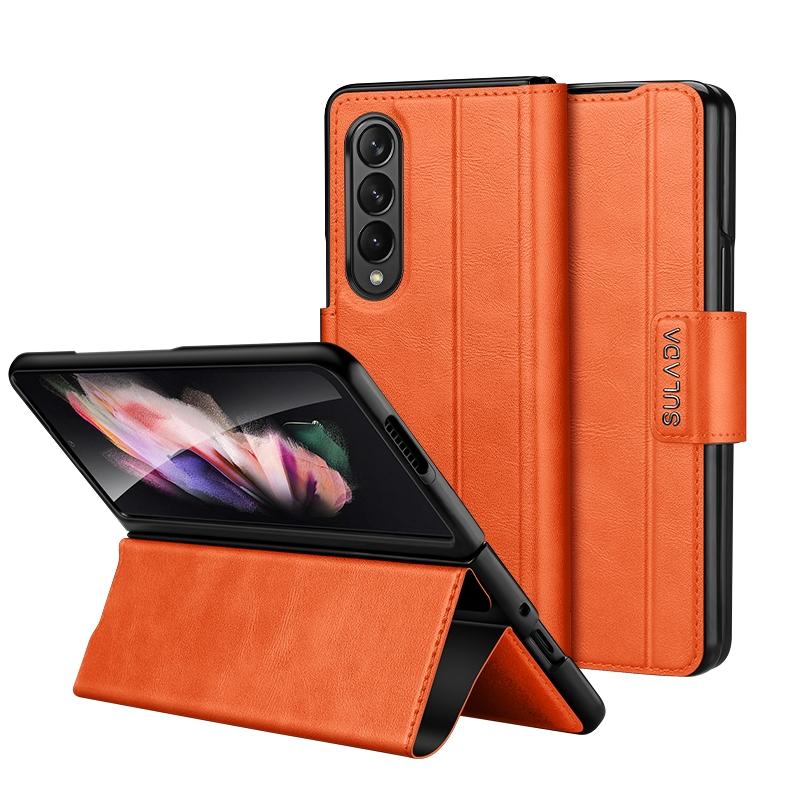For Samsung Galaxy z Fold4 5G Magnetic Snap Leather Flip Case - All-inclusive - Blue