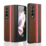 For Samsung Galaxy Z Fold4 5G Shockproof Twill Phone Case - Pc Tpu - Brown