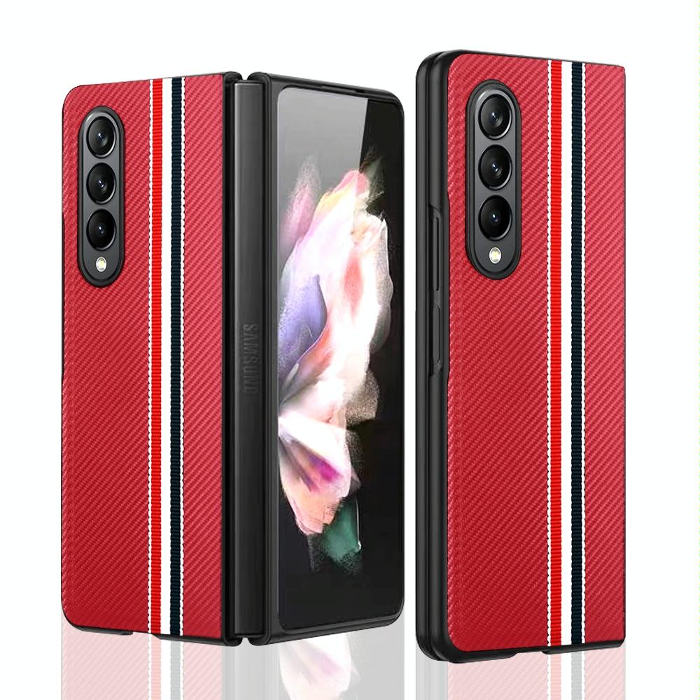 For Samsung Galaxy Z Fold4 5G Shockproof Twill Phone Case - Pc Tpu - Brown