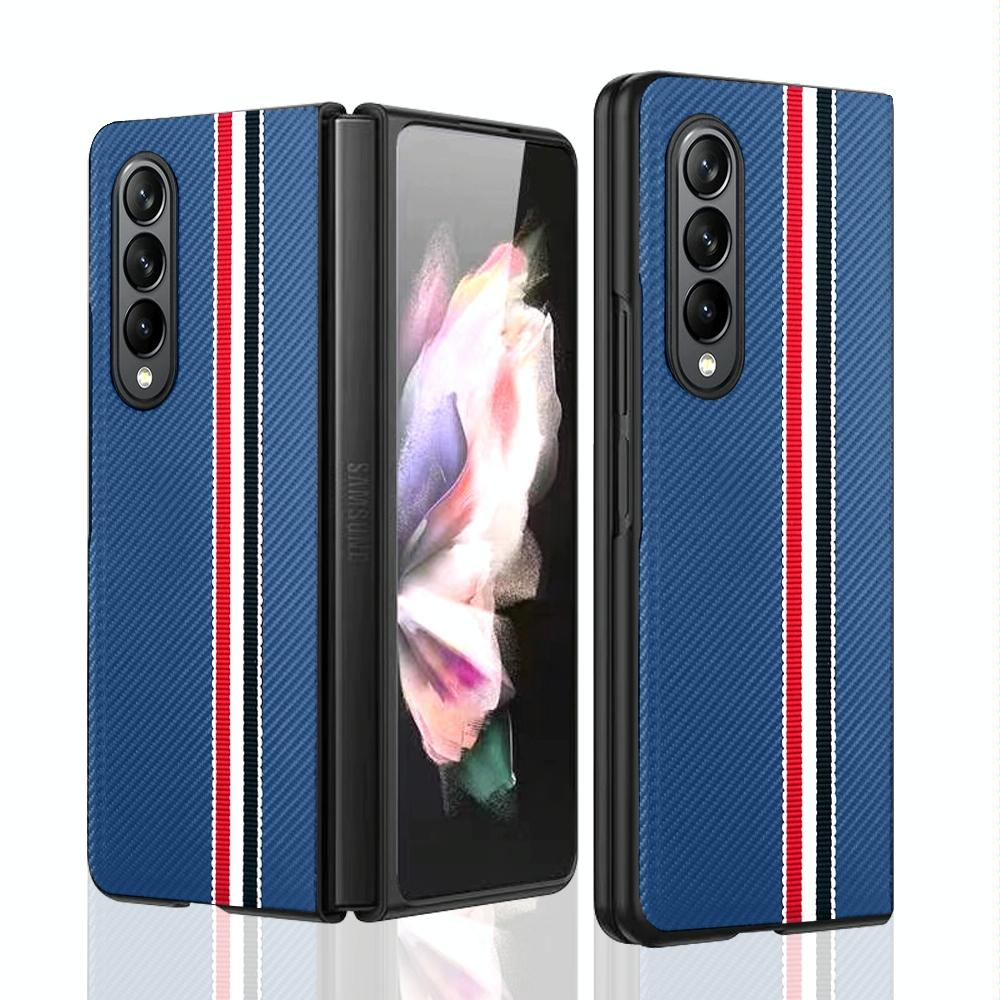 For Samsung Galaxy Z Fold4 5G Shockproof Twill Phone Case - Pc Tpu - Brown