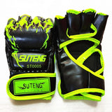 Adult Half-Finger Boxing Gloves For Training - Orange - Low Angle