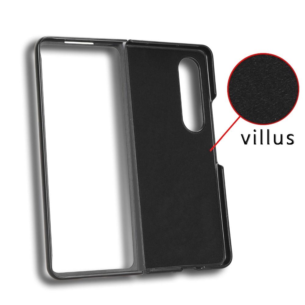 For Samsung Galaxy z Fold4 5G Leather Wristband Phone Case - Back Cover - Brown
