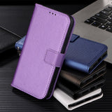 For Samsung Galaxy Z Fold4 5G Textured Leather Phone Case - Purple - Low Angle