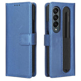 For Samsung Galaxy Z Fold4 5G Textured Leather Phone Case - Purple - Extra Image